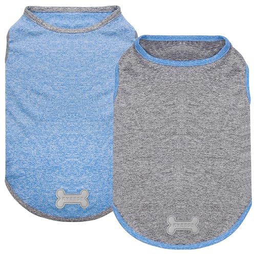 2Pack Dog Shirt for Small Dogs Sun Protection Tank Top for Summer (X-Large (18-30lbs) / 3# 2Pack (Light Blue+Grey))