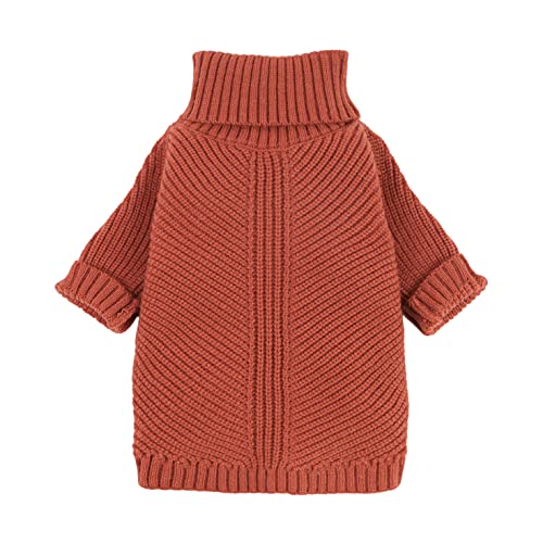 Thermal Knitted Dog Sweater Doggy Winter Coat Pet Clothes Doggie Turtleneck Jacket Puppy Outfits Cat Sweatsuit Red Medium (Medium / Red)