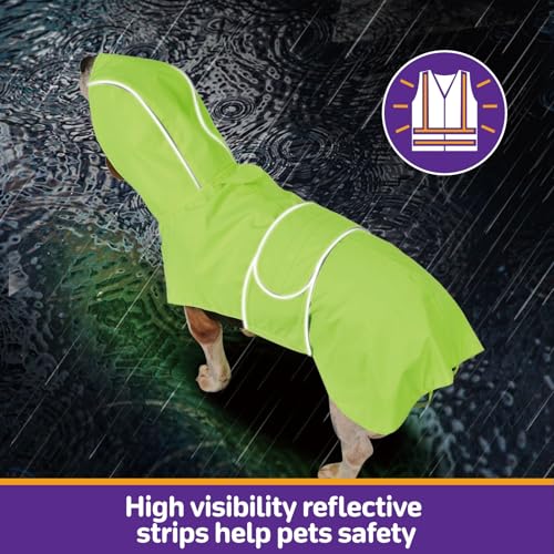 Dog Raincoat Reversible Dog Rain Jacket (Neon Green / 3X-Large)