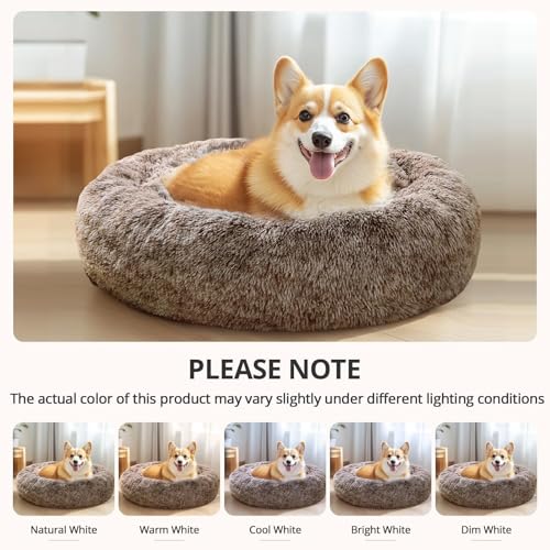 Calming Dog Bed Medium Size Dog (Smoke Brown / 31.0"L x 31.0"W x 8.0"Th)
