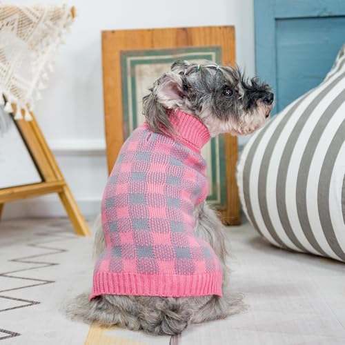 Dog Sweaters for Large Medium Small Dogs (S/M - Chest 19", Back 14" / Light Pink)