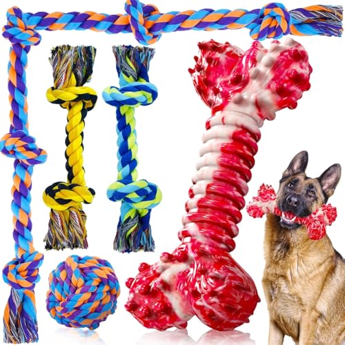 Dog Chew Toys for Aggressive Chewers (5 Packs / Large)