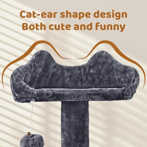 70in Multi Level Sturdy Cat Tree (Dark Gray / 70in)
