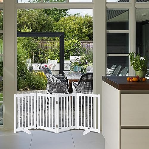 Wooden Free Standing Dog Gate 80" W x 30" H (White / 80"W x 30"H)