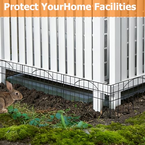 No Dig Garden Fence (30 Panels,Black)