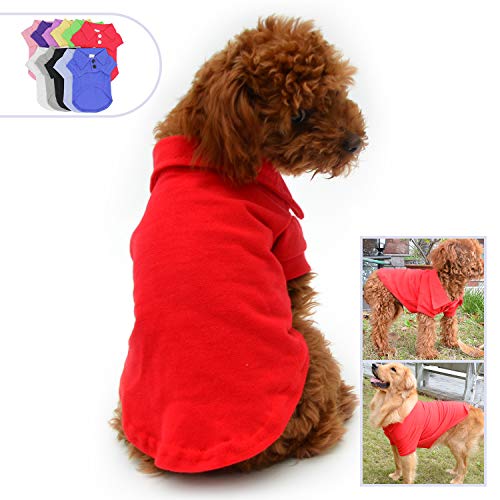 Basic Dog Polo Shirts Premium Cotton (XXXL (-75lbs) / Red)