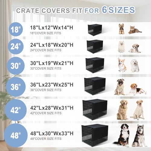 Breathable Dog Crate Cover (36"L x 23"W x 25"H / Black)