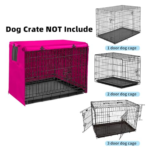 Dog Crate Cover 48 Inch Waterproof 600D Oxford with 1 (48.0"L x 30.0"W x 33.0"H / Pink Cover(only Cover))