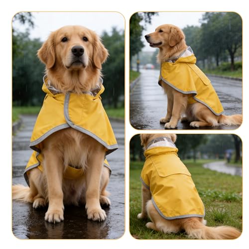 Dog Raincoat Adjustable Dog Rain Jacket (XL)