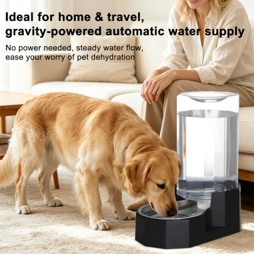 9L Lagre Gravity Dog Water Dispenser (Black / 9L Without Filter)