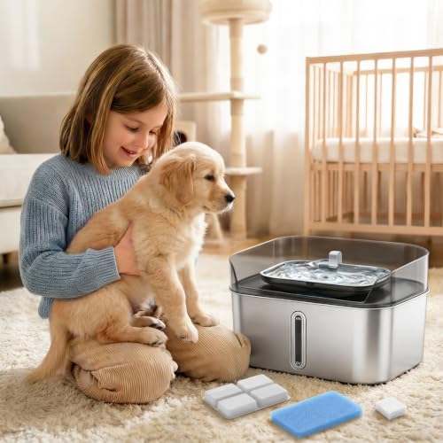 4 Pack Dog Water Fountain Filter Replacement Fit for Sharlovy W10 Pro (White)