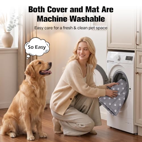 PetPrime 30 Inch Dog Crate Cover with Reversible Mat Set (30"L x 18"W x 21"H)