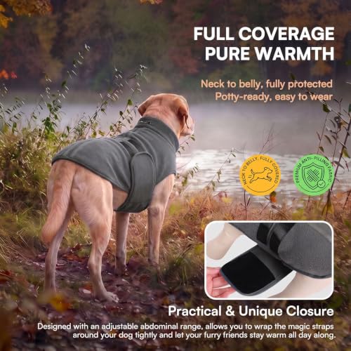 Cat Sweater Soft Fleece Dog Vest Warm Dog Jacket with Leash Hole (Grey / XX-Small)