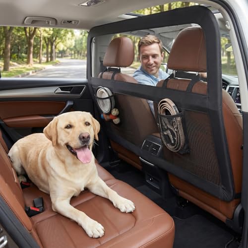 Heavy Duty Dog Car Barrier with Sturdy Metal Frame (Large)