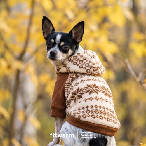 Snowflake Dog Fleece Hoodie (XX-Large / Brown)