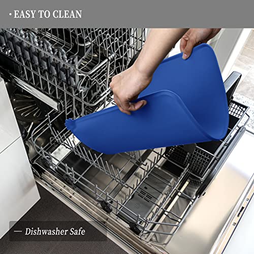 Silicone Pet Feeding Mat (Navy Blue / 22" x 14")