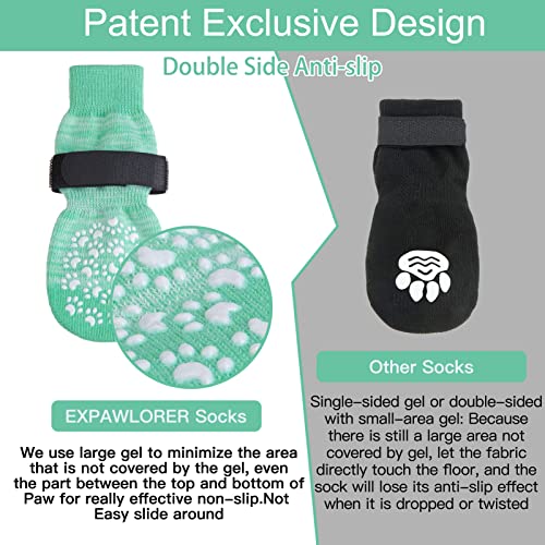 6PCS Anti Slip Dog Socks to Prevent Licking Paws (Small (6 Count) / Green Cyan)
