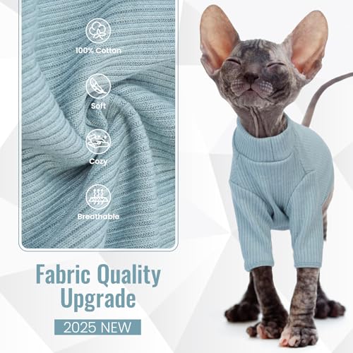 Sphynx Hairless Cats Shirt Pullover Kitten T (X-Small / Blue)