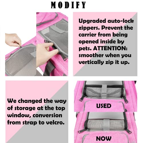 Pet Carrier for Large and Medium Cat (Pink / 18.1"L x 11.8"W x 11.8"H)