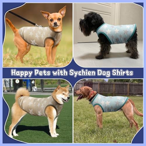 Dog Shirts Quick Dry Summer Cooling Star Printing Dogs T (Deep Green+Light Blue / X-Large)