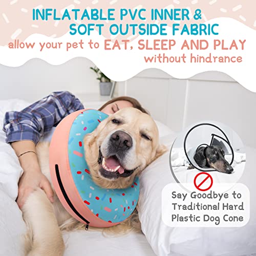 Inflatable Dog Cone Collar for Small Dogs Puppies Cats (Donut Blue / XS(Neck 4"-7"))