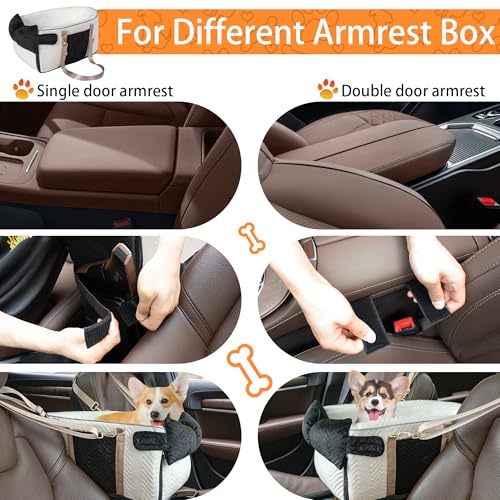 Dog Car Seat for Small Dogs Adjustable Portable Center Console Dog Car Seat Removable Cat Booster Cars Seats