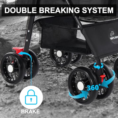 3 in 1 Pet Dog Stroller for Small Medium Dogs 10 (Black)