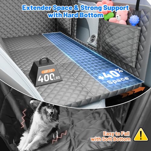 Dog Car Seat Cover for Back Seat (Grey / L - For Cars/SUV/ Sedans/MPV)