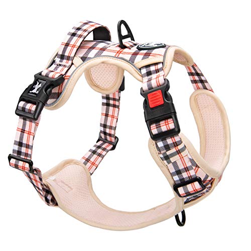Plaid Dog Harness Small (XS / Checkered Beige)
