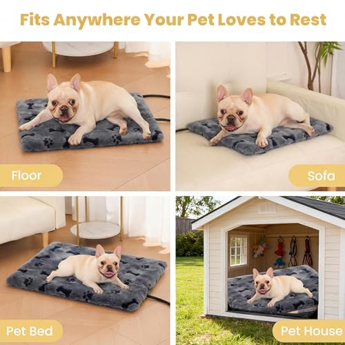 Pet Heating Pad for Cats Dogs (Gray / M: 20" x 16")