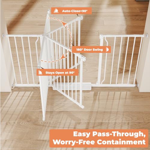 29" 58" Extra Wide Baby Gate (White / 32-58"Wide, 28"Tall)