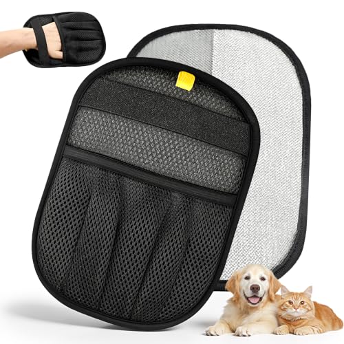 New Upgrade Pet Hair Removal Glove for Dogs & Cats (Black)