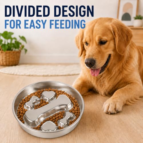 304 Stainless Steel Slow Feeder Dog Bowl