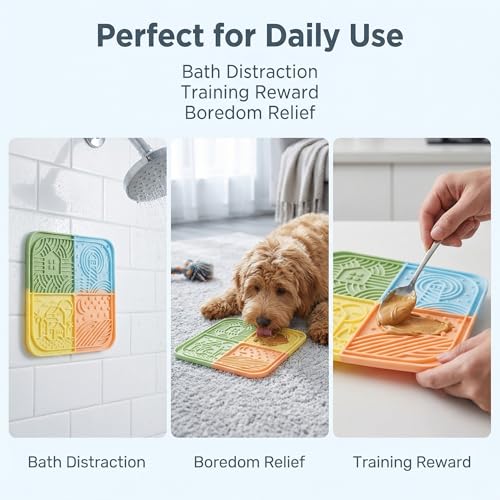 Dog Lick Mat with Suction Cups (Multicolor)