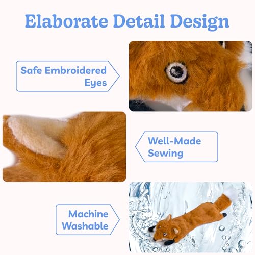 Dog Squeaky Toys No Stuffing 3 Pack (Medium / Fur Plush-3 Pack)
