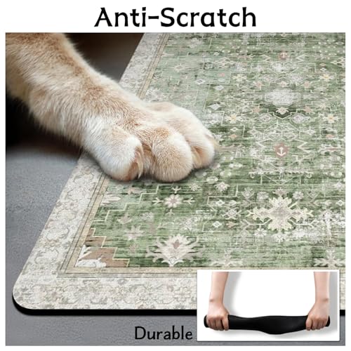 Pet Food Mats for Floor (Green / 24"l X 16"w)