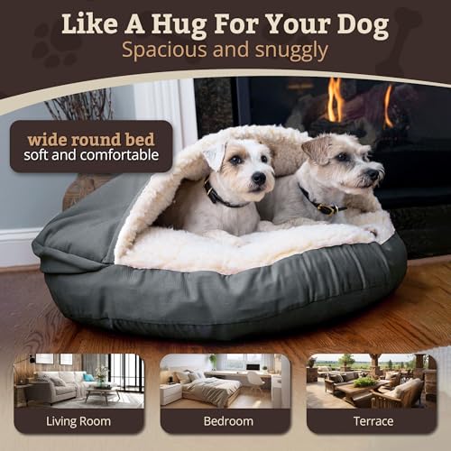Cozy Cave Dog Bed (35.0"L x 35.0"W x 8.0"Th / Anthracite)