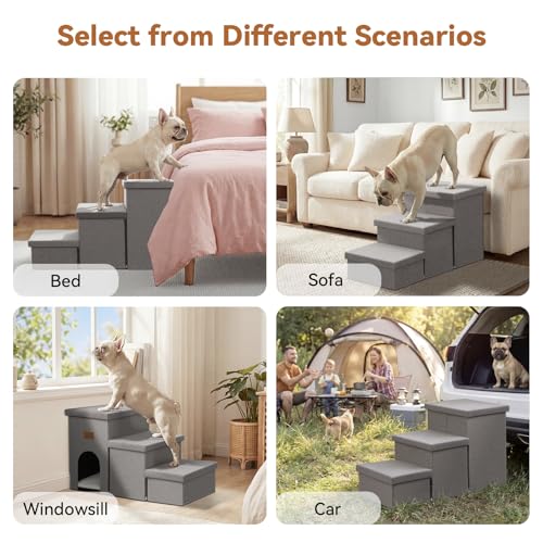 Dog Stairs with Storage (Grey With Condo / 3)