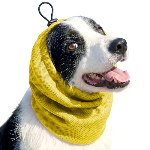 Breathable Dog Cooling Head & Neck Wrap (Yellow / Small)