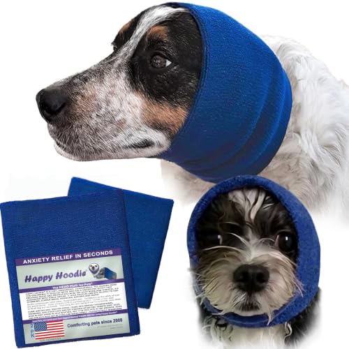 Happy Hoodie The Original Dog & Cat Calming Band for Noise & Anxiety Relief (Blue)