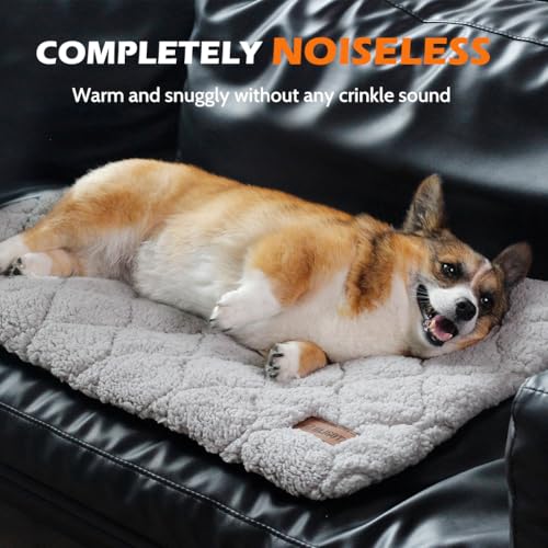 Self Warming Cat Bed Self Heating Cat Dog Mat 24 x 18 inch Soft & Fluffy Cat Bed Noiseless Thermal Pet Pad for Indoor Outdoor Pets with Removable Cover Non (29.5"L x 18.9"W x 1.2"Th)