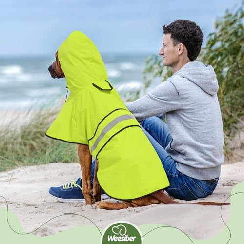 Dog Raincoat Waterproof Dog Rain Jacket with Leash Hole (Medium / Green)
