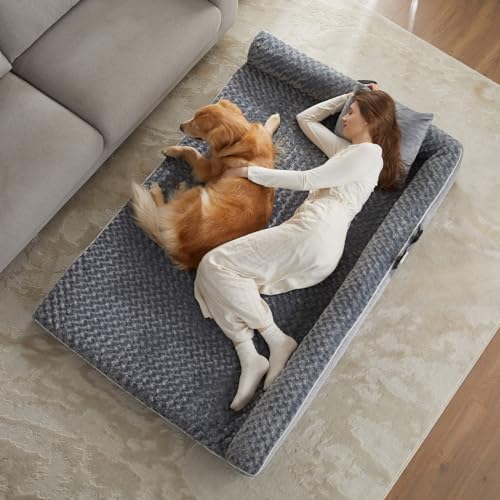 Orthopedic Washable Dog Bed (Gray / 71.0"l x 46.0"w x 7.5"th)