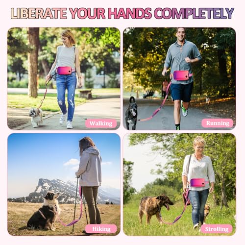 Hands Free Dog Leash for Dogs with Pouch (Gradient color)