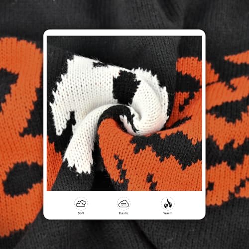 Halloween Dog Stripe Sweater Cute Pumpkin Ghost Pattern Pet Knitwear Clothes Festival Boo Letters Outfits Halloween Costume for Small Middle Large Dogs S (Small)