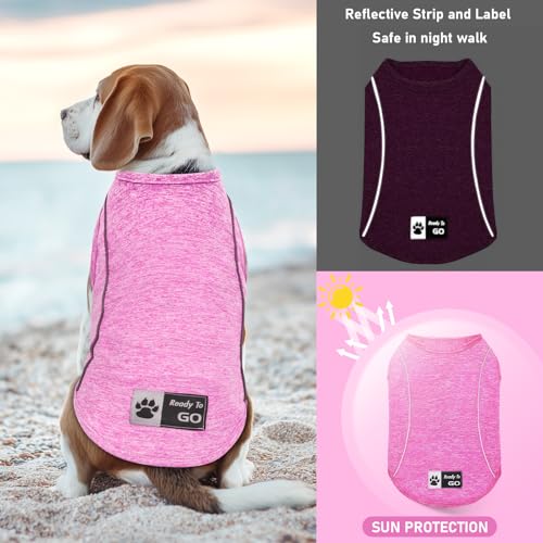 2Pack Reflective Dog Shirt (Small (4-7lbs) / 8# 2Pack (Lake Blue+Rose Red))