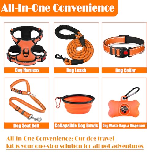 No Pull Dog Harness (Large / Orange)