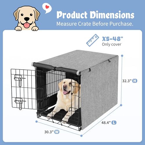 Dog Crate Cover (48.4"L x 30.3"W x 32.3"H / Grey)
