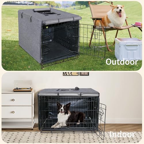 Dog Crate Cover (36.0"L x 23.0"W x 25.0"H / Grey)