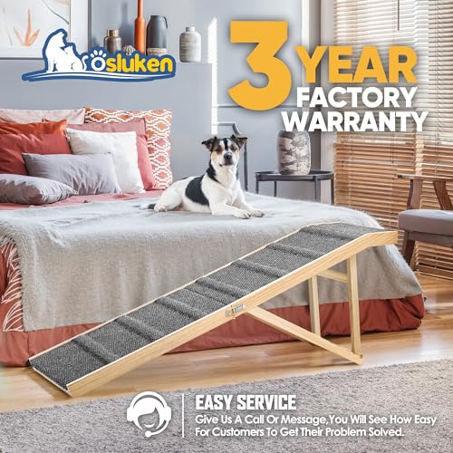 2026 Upgraded Dog Ramp for Bed (Gray / 64"X 17inch)